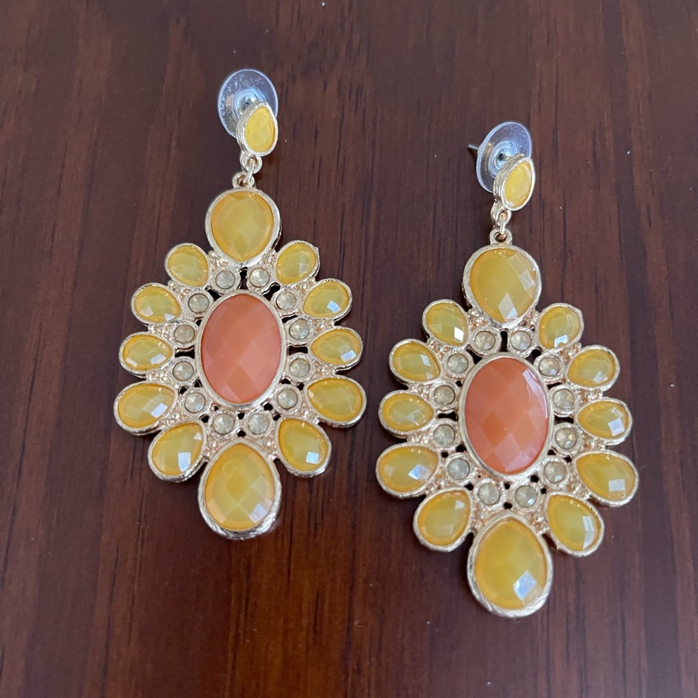 Gorgeous yellow and orange stone earrings